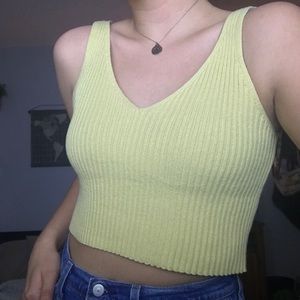 yellow ribbed top